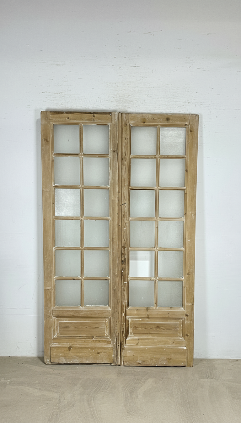 Antique French panel doors with Glass (90x55.5) P136