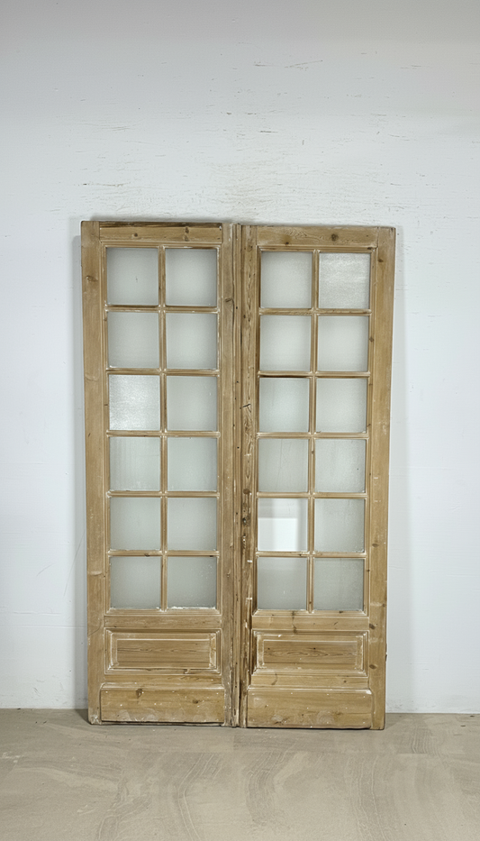 Antique French panel doors with Glass (90x55.5) P136
