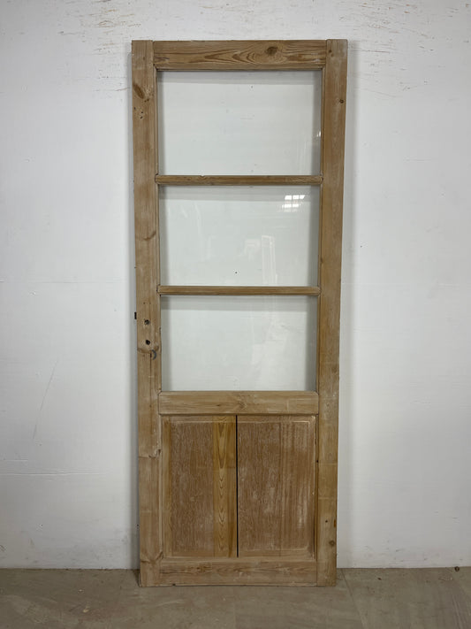 Antique French Panel Door - Single with glass (83.25x31.25) O269