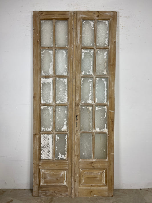 Antique French panel doors with Glass (96.5 x 43) O289