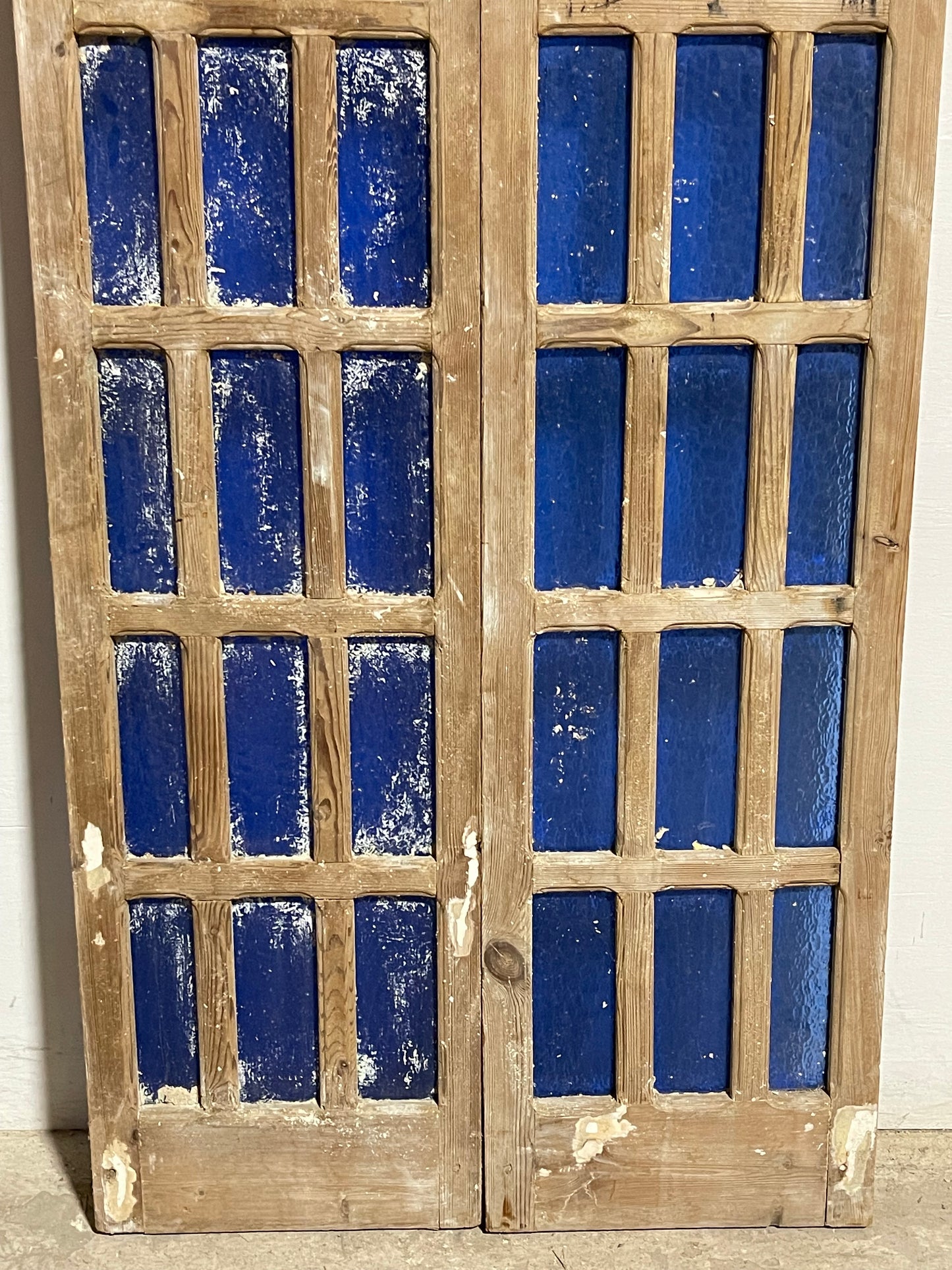 Antique French panel doors with glass (82.75x35.5) L101