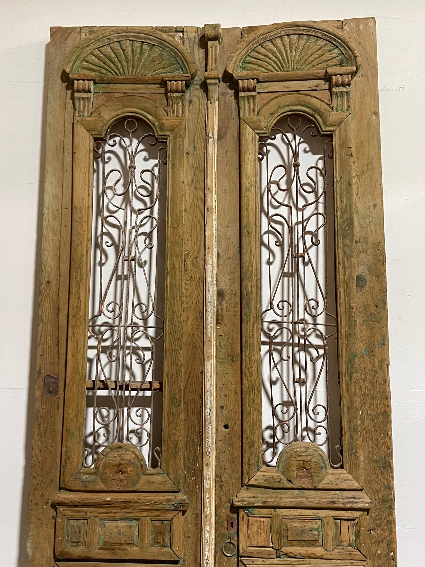 Antique French panel door, with metal (103.25x50.75) J103