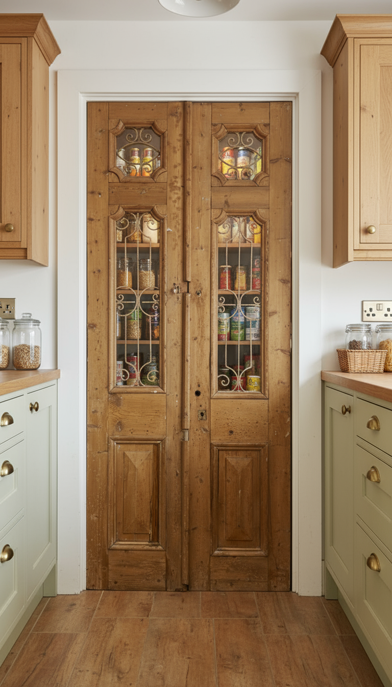 Antique French panel doors with Metal (97x40) P123