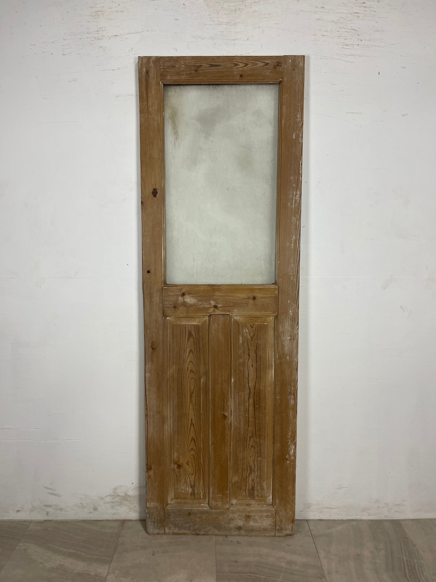 Antique French Panel Door with Glass  (85 x 28) N198