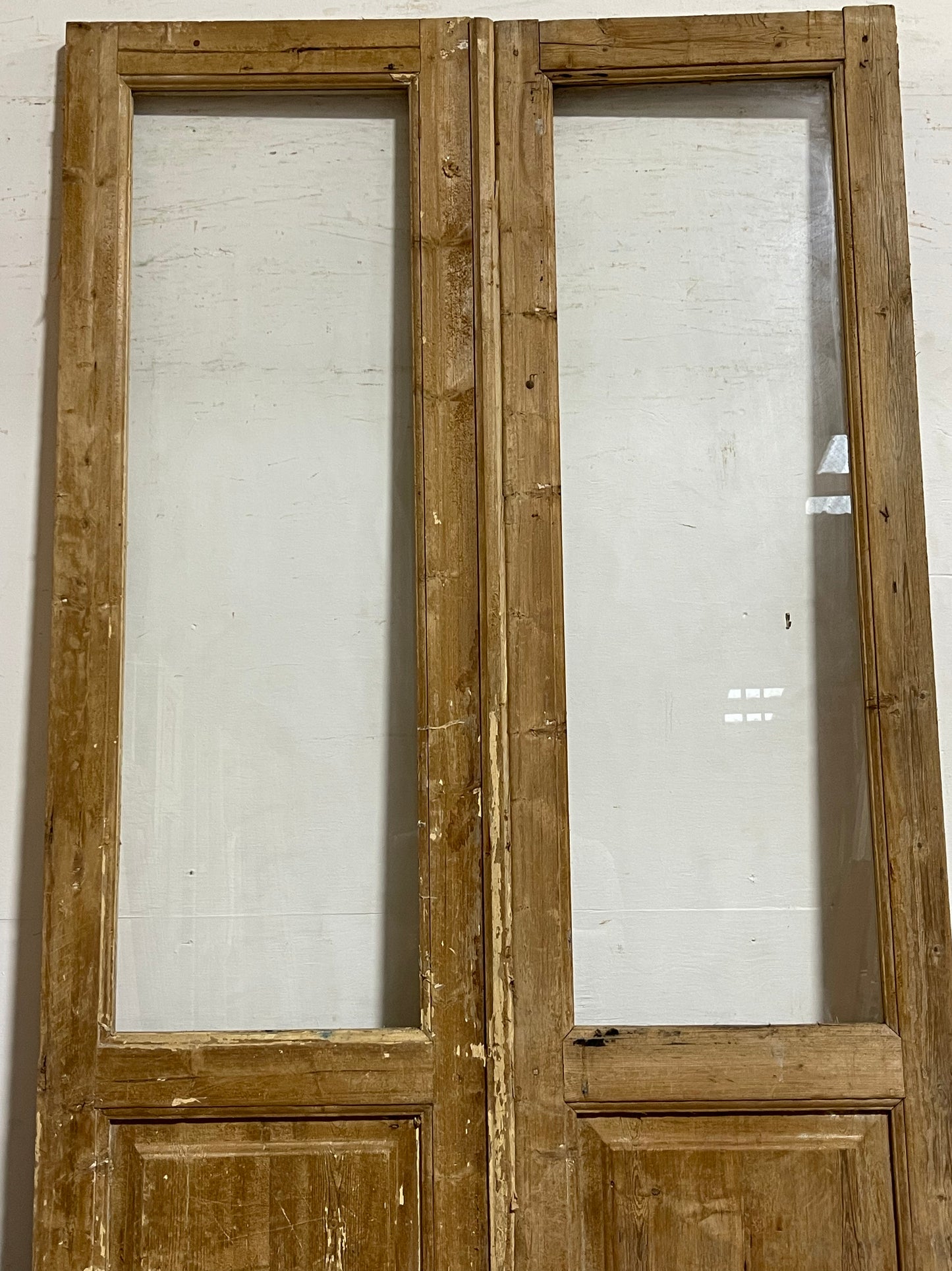 Antique French Panel Doors with glass  (100x48)  K307