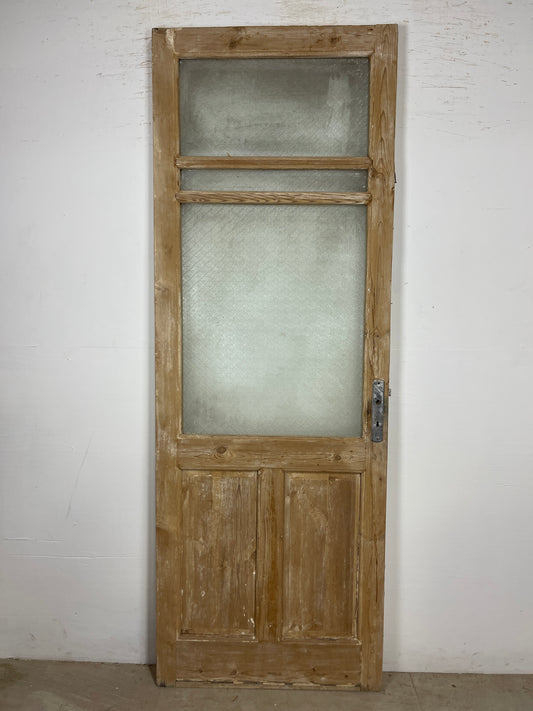 Antique French Panel Door - Single with glass (90x37) O266