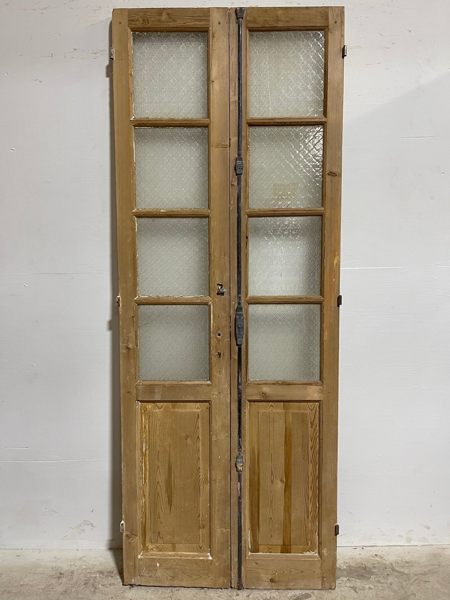 Antique French Panel Doors withg Glass (84.25x32.25) J324B