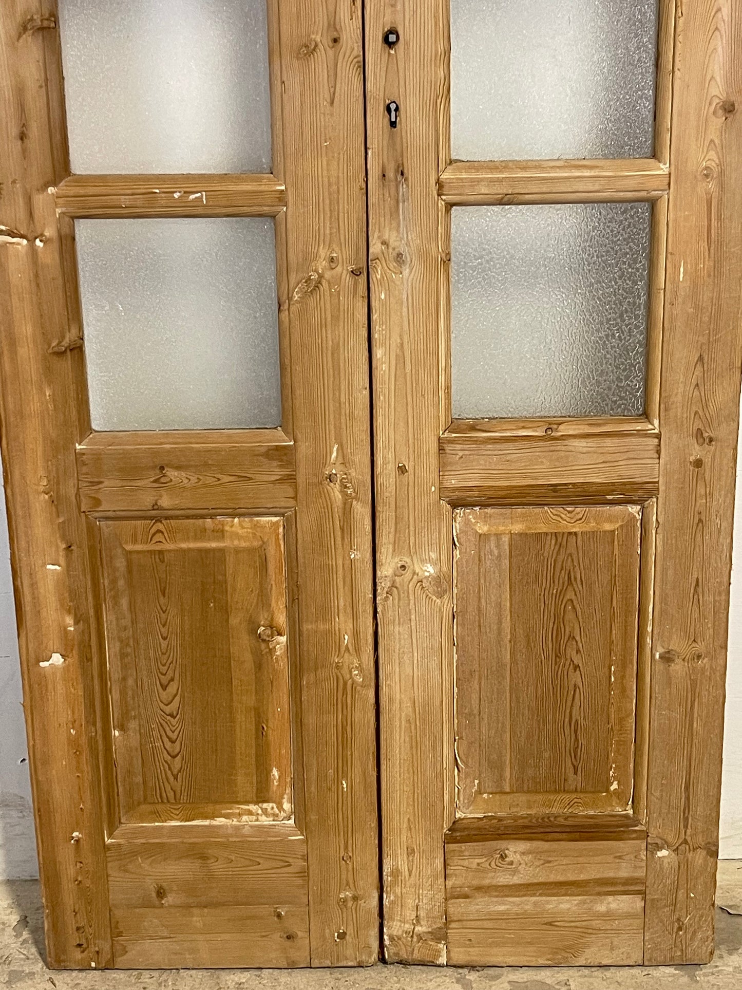 Antique French panel doors with glass (88.5x33.5) K329