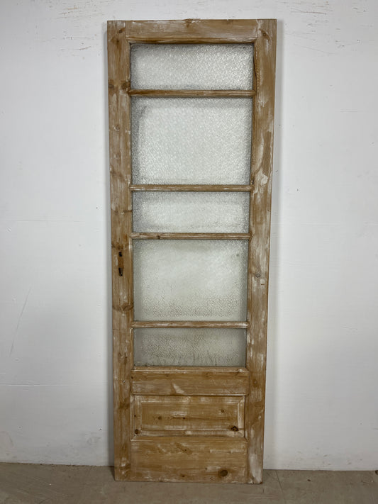 Antique French Panel Door - Single with glass (81x27.5) O259