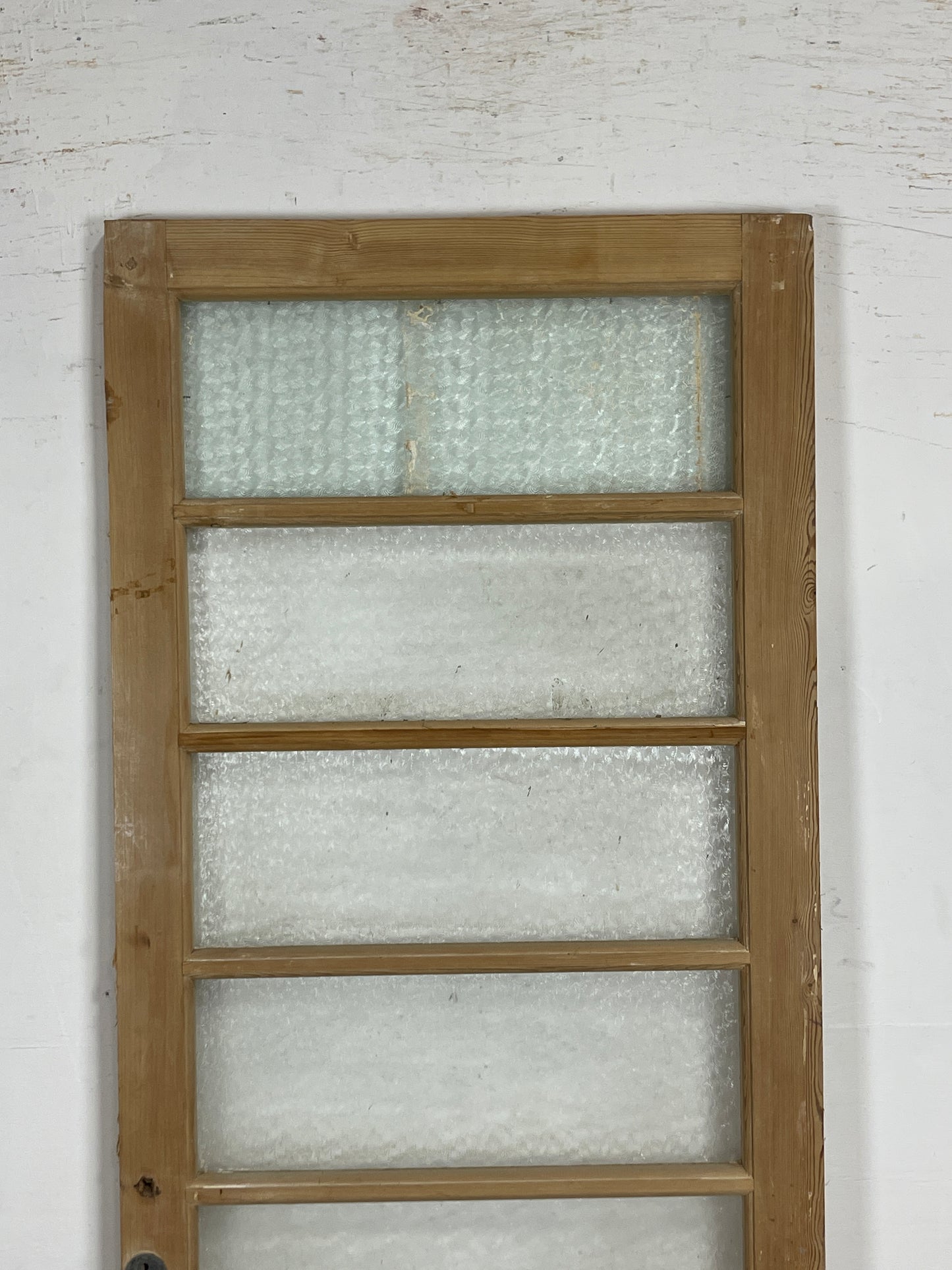 Antique French Panel Door with Glass (85.5 x 31.75)  N229