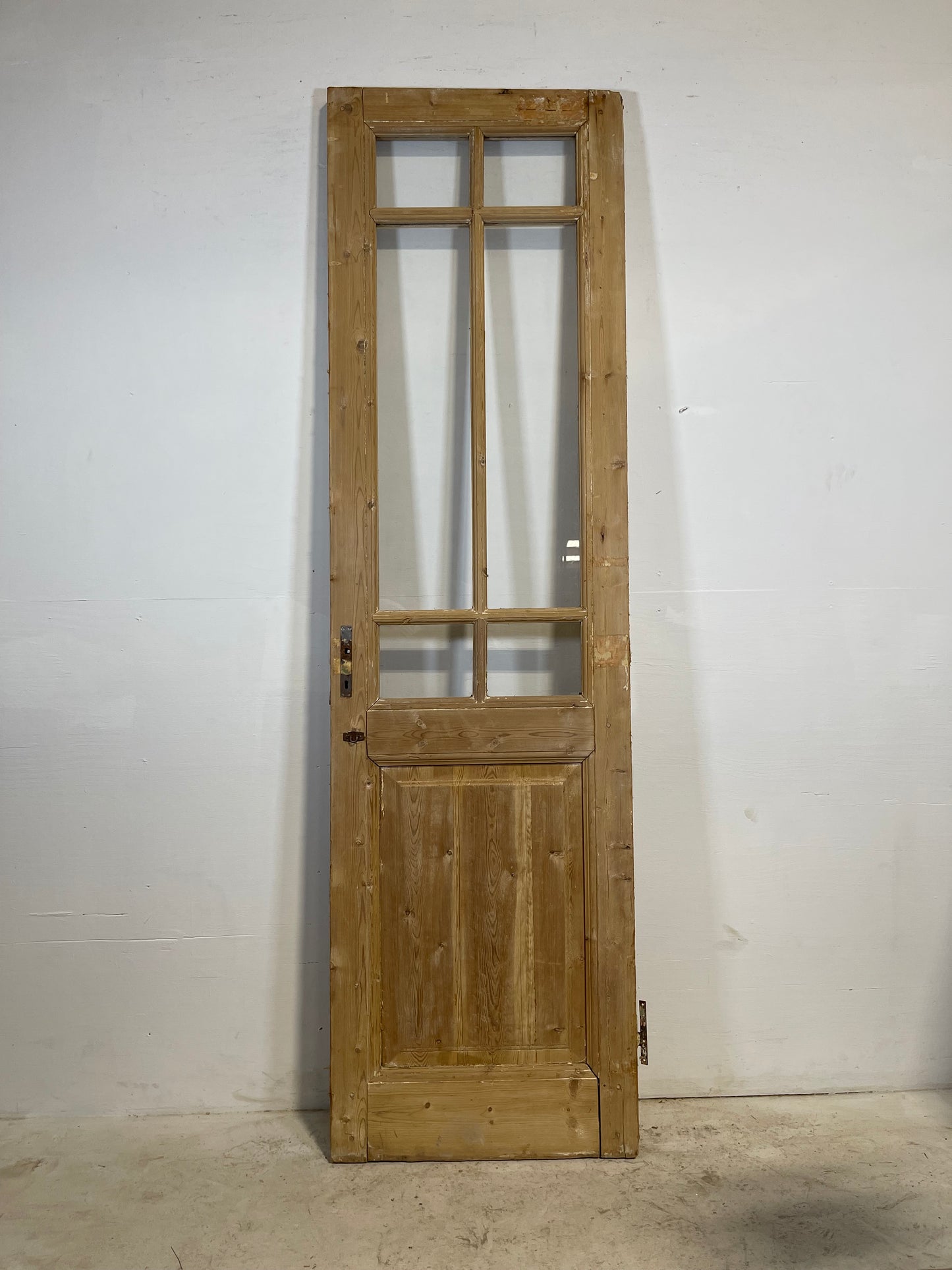 Antique French Panel Door with Glass  (92.5x26.25) L238