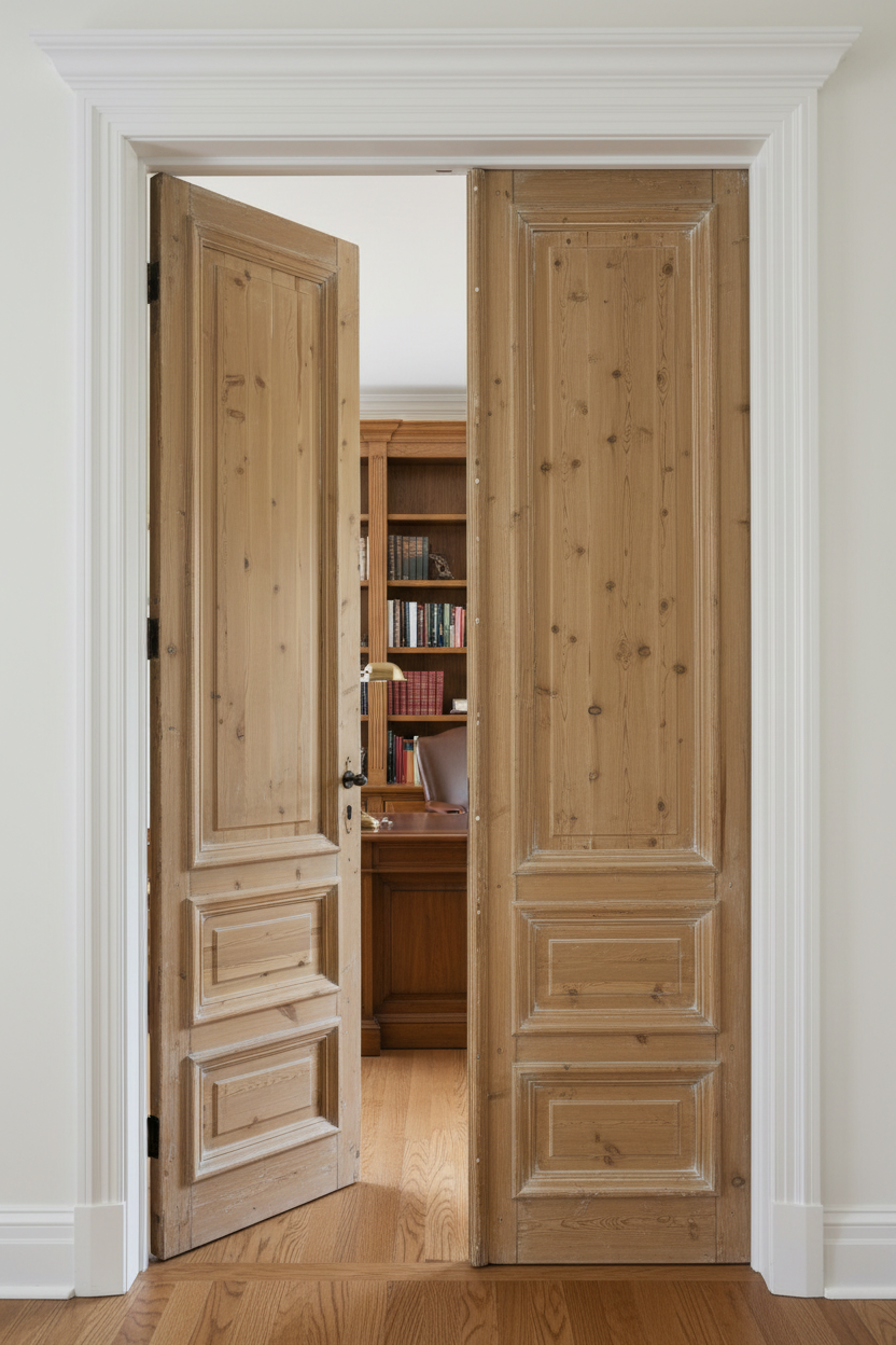 Antique French panel doors with Carvings (100 x 50) P48