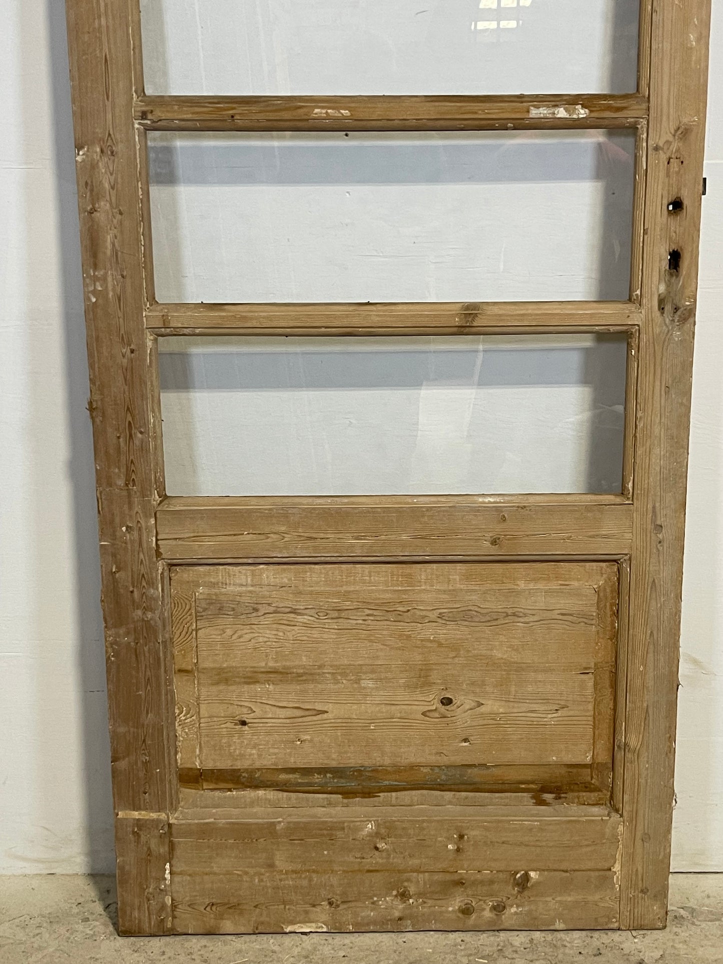 Antique French Panel Door with Glass  (89x35.75) L318