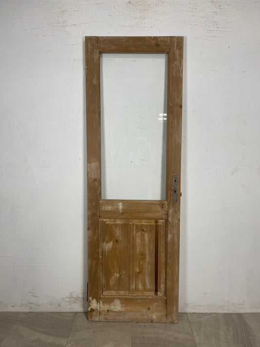 Antique French Panel Door with Glass  (85.5 x 28) N200