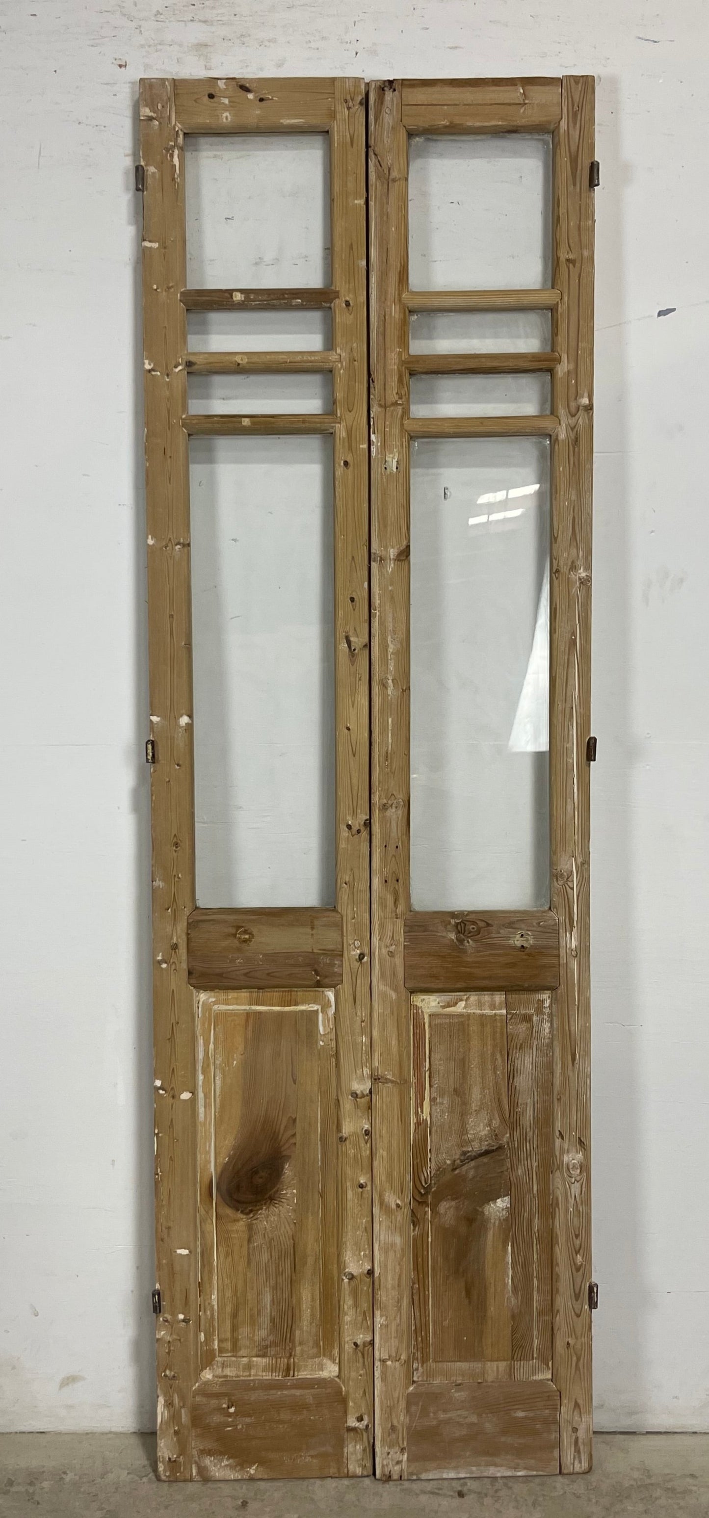 Antique  French Panel Doors with glass (90x28.5)   M067