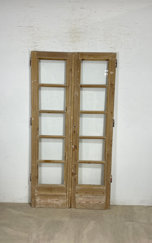 Antique French panel doors with Glass (85x44.5) P137