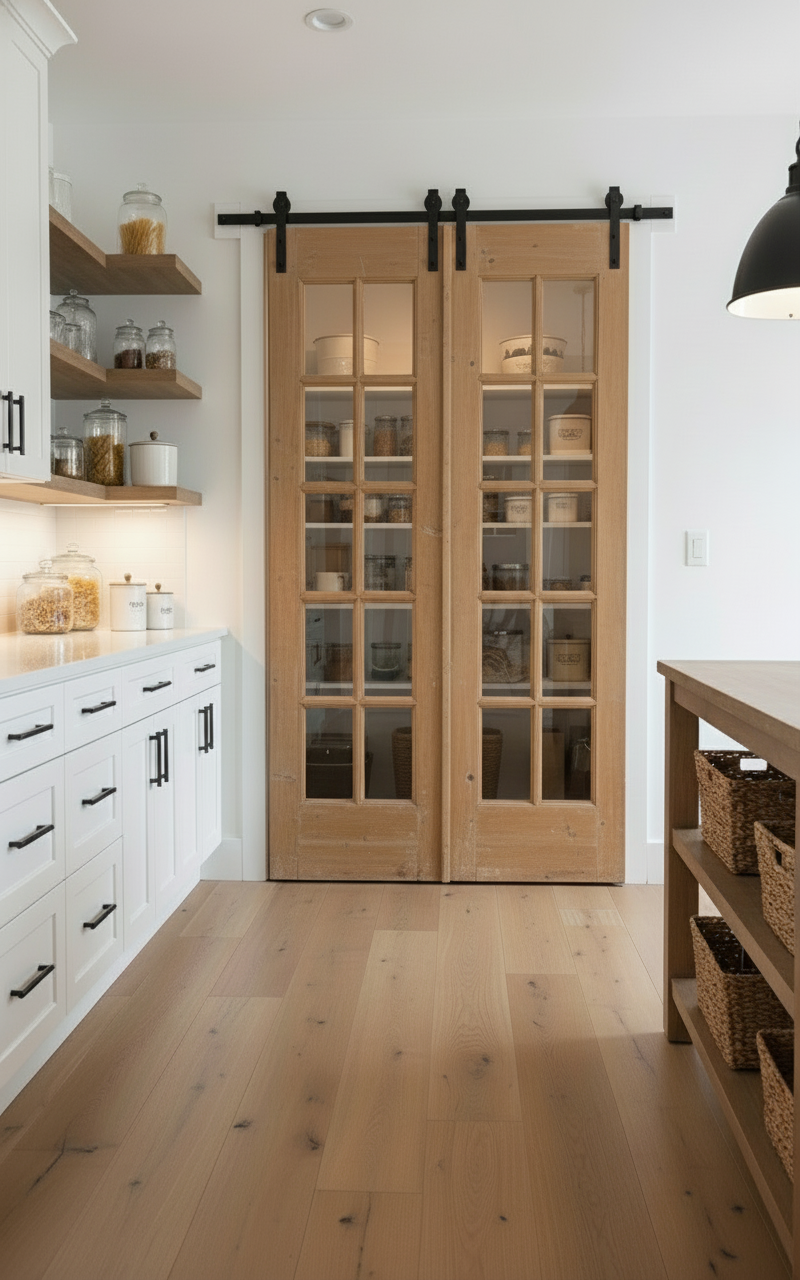 Antique French panel doors with Glass (85x44.5) P137