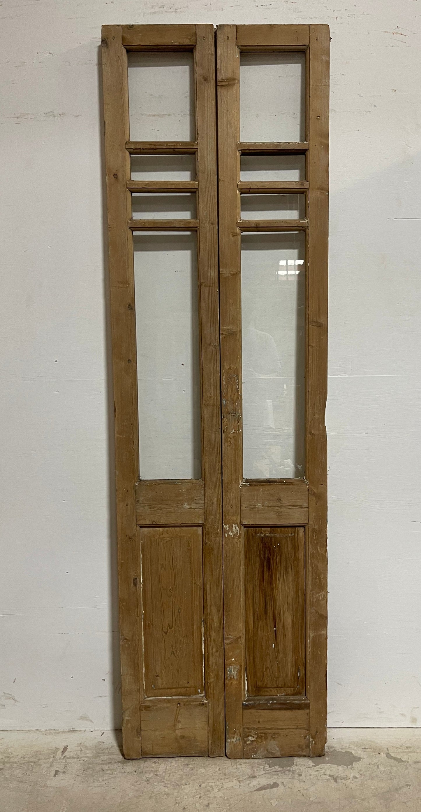 Antique French Panel Door with Glass (88.5x26) J306A