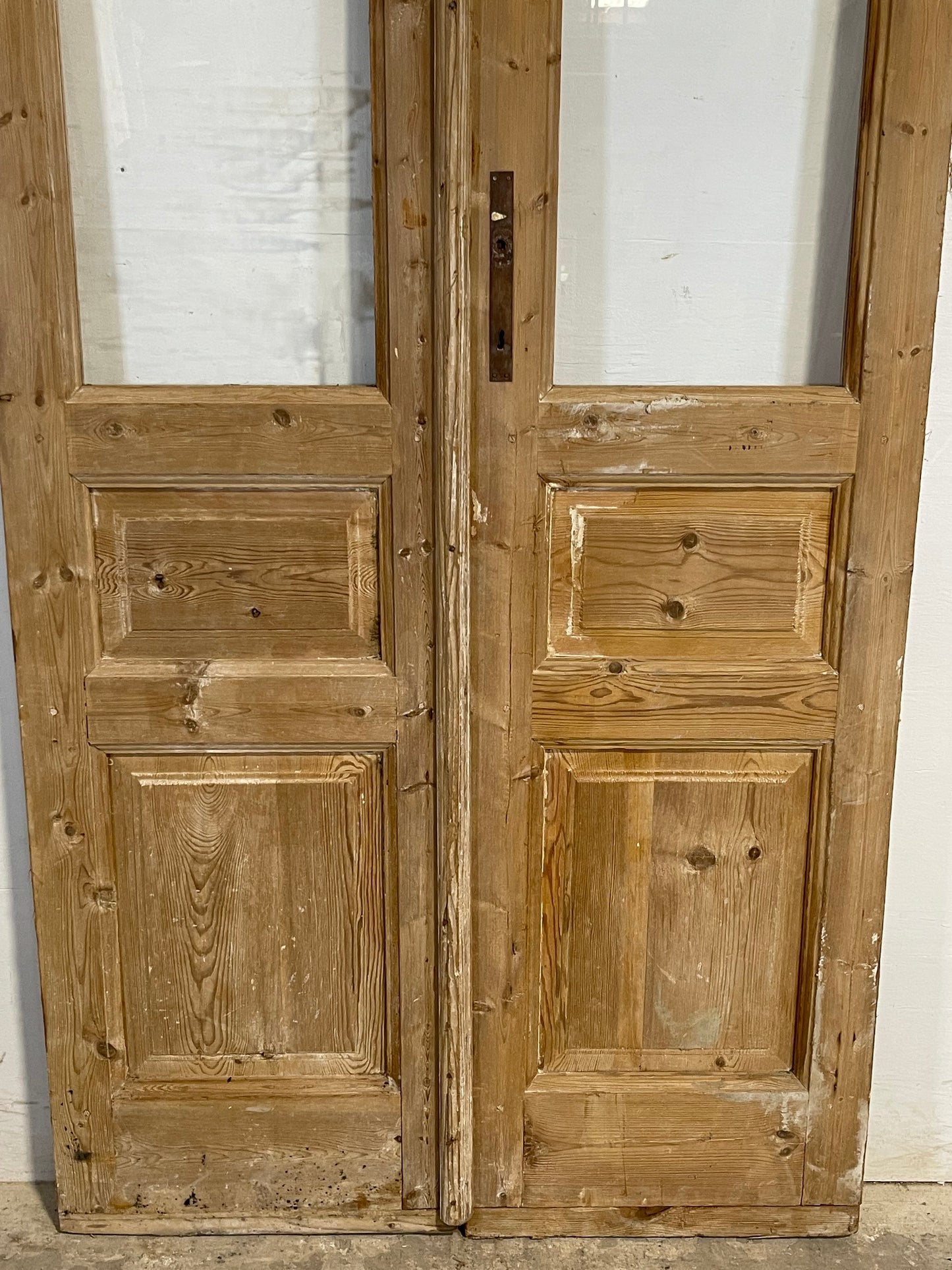 Antique French panel doors with glass (84.25x40) L110