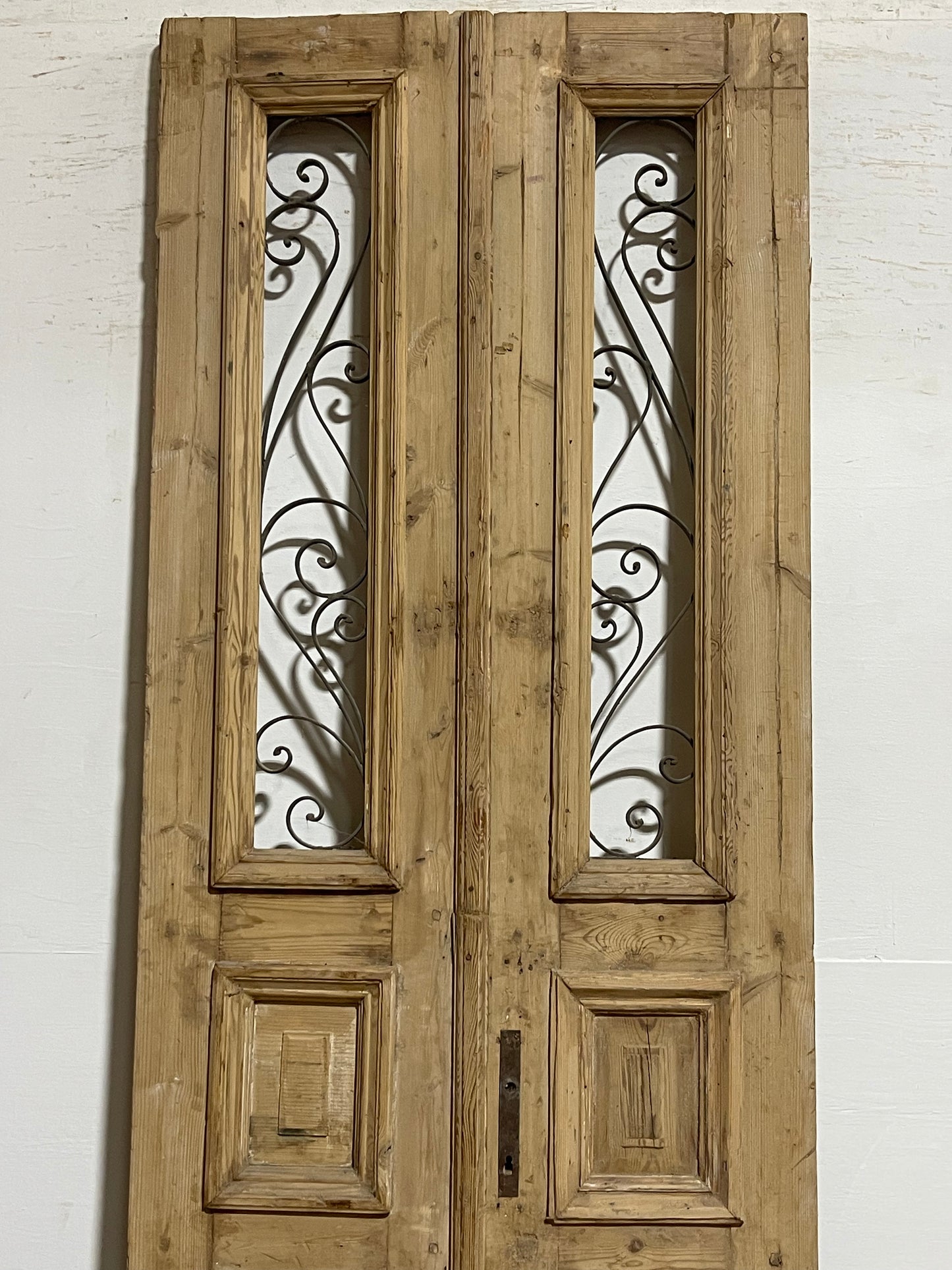 Antique French Panel Doors with Metal (95.5x32.5) K107