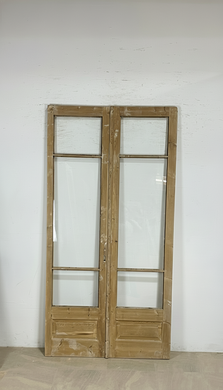 Antique French panel doors with Glass (97x49.5) P151