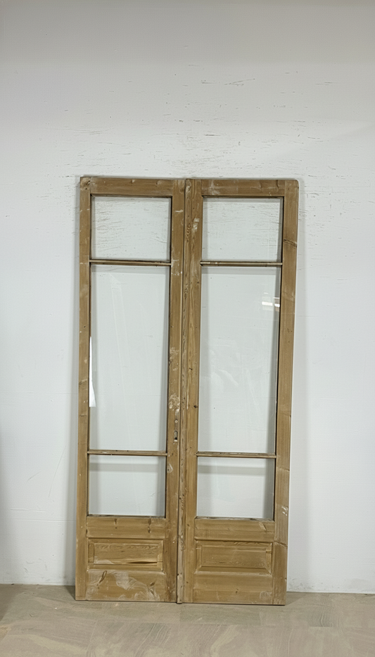Antique French panel doors with Glass (97x49.5) P151
