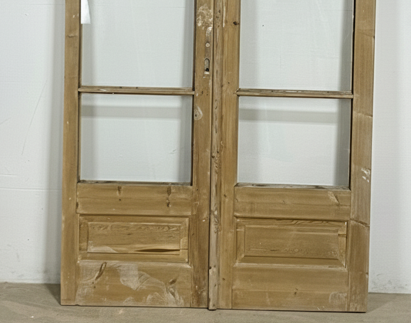 Antique French panel doors with Glass (97x49.5) P151