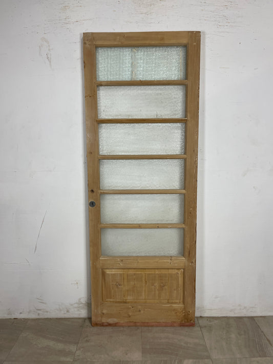 Antique French Panel Door with Glass (85.5 x 31.75)  N229