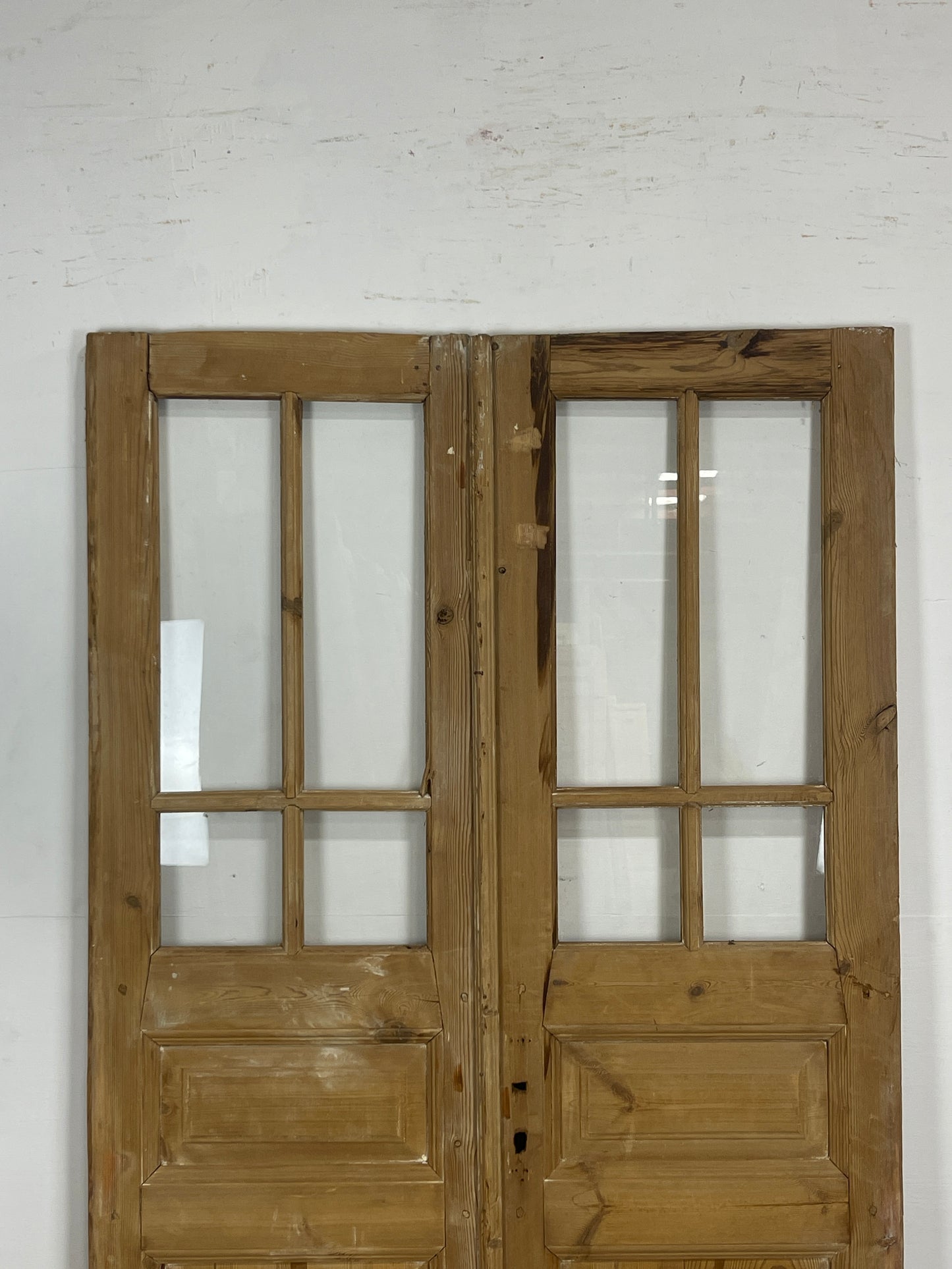 Antique French Panel Doors with Glass   (83 x 47.75)   N033