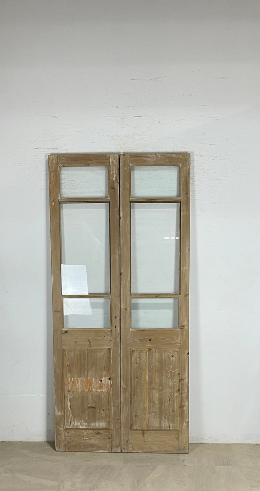 Antique French panel doors with Glass (95.5x44) P166