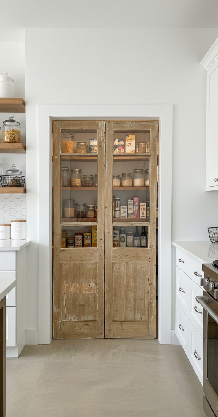 Antique French panel doors with Glass (95.5x44) P166