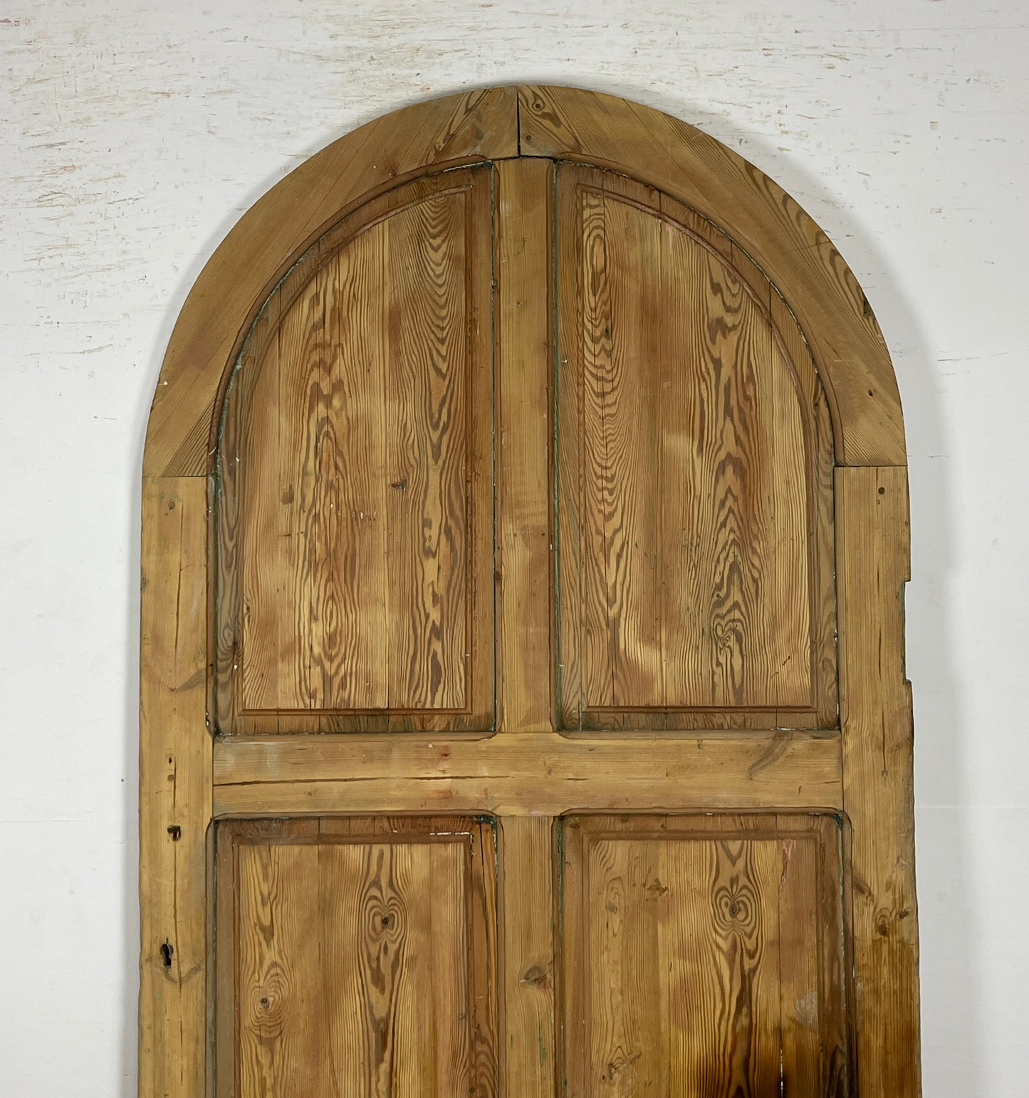 Antique French panel arched door with Carvings (93 x 46.5) P60