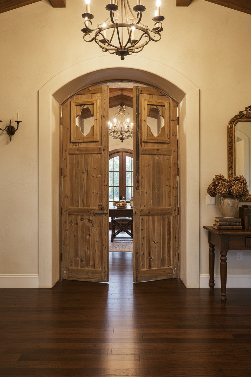 Antique  French Panel Door with Carving  (114.5x58.5) L009