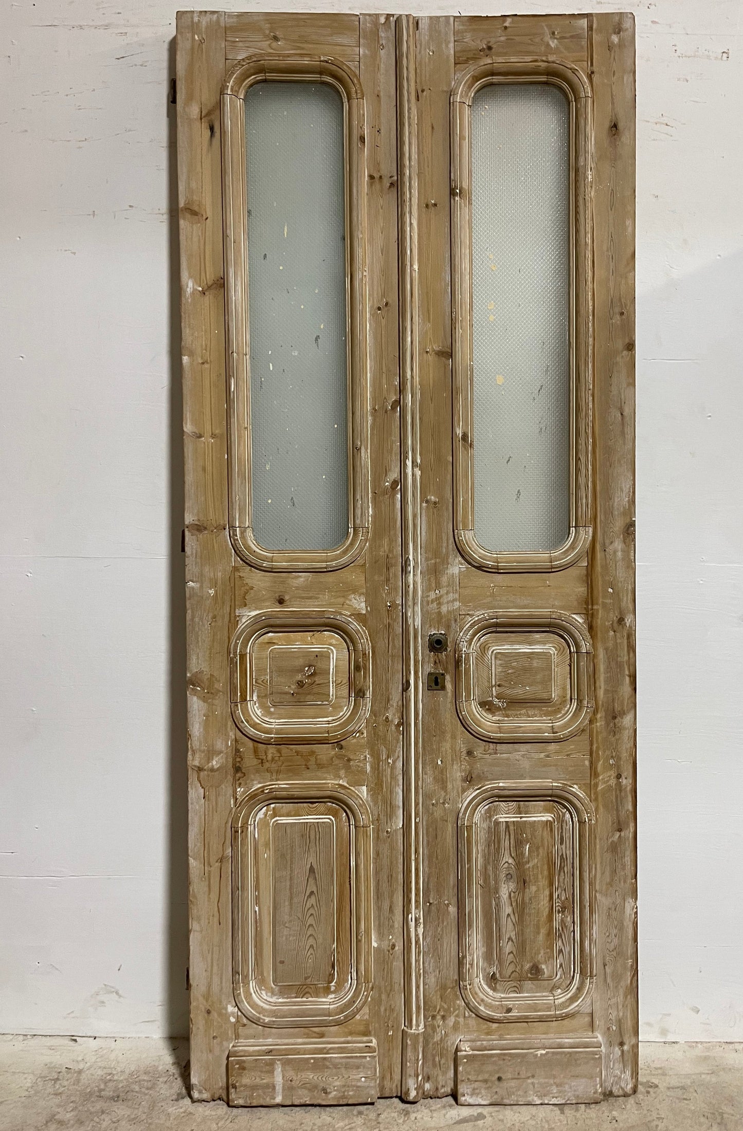 Antique French Panel Doors with Glass (96x40) J313