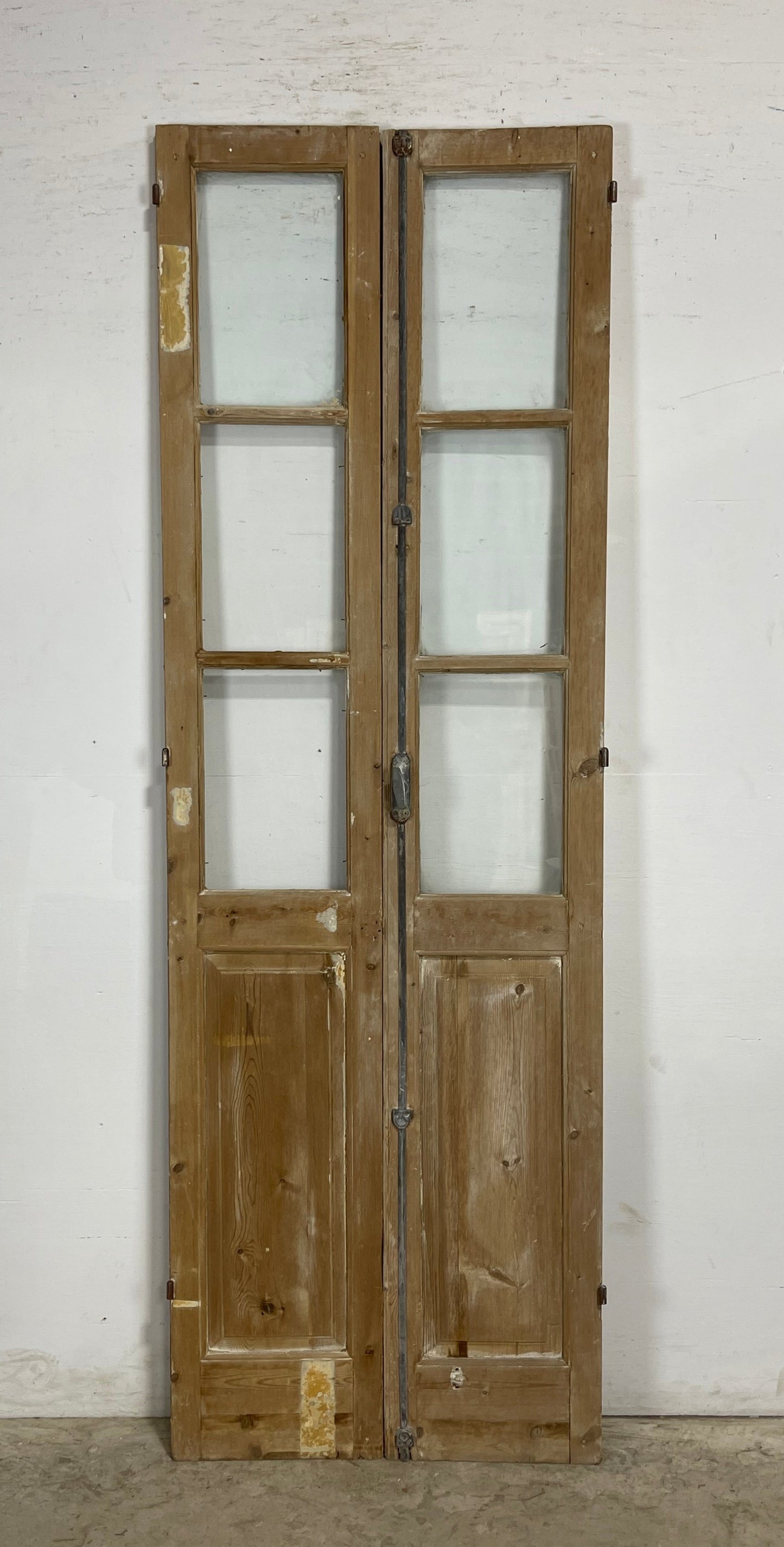 Antique  French Panel Doors with glass (91.75x30.5)   M082