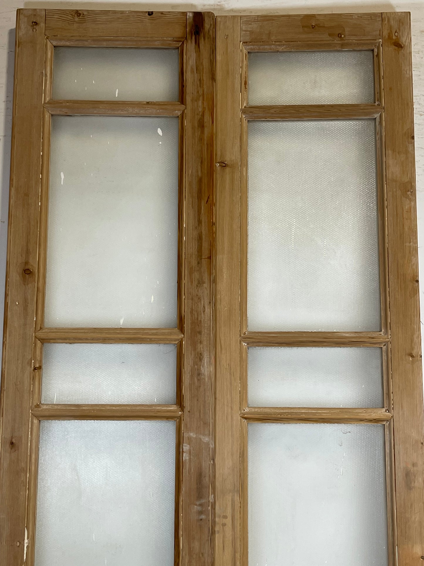 Antique French Panel Doors with glass  (99.25x44)  K324