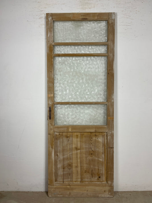 Antique French Panel Door - Single with glass (88x32) O261