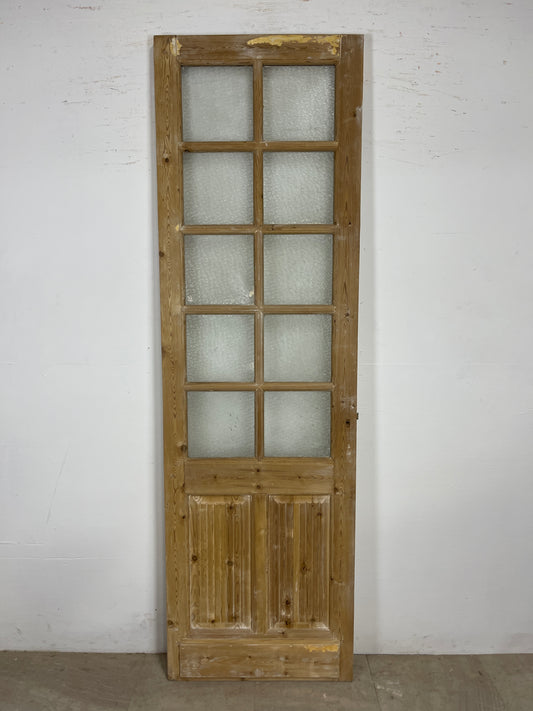 Antique French Panel Door with Glass (95x28) O120