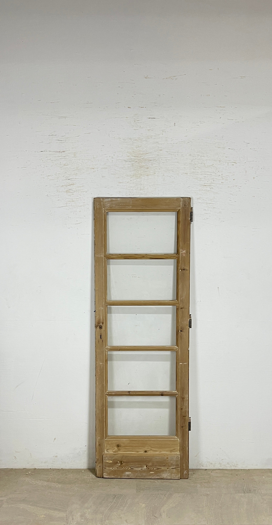 Antique French panel single door with glass (84x29) P194