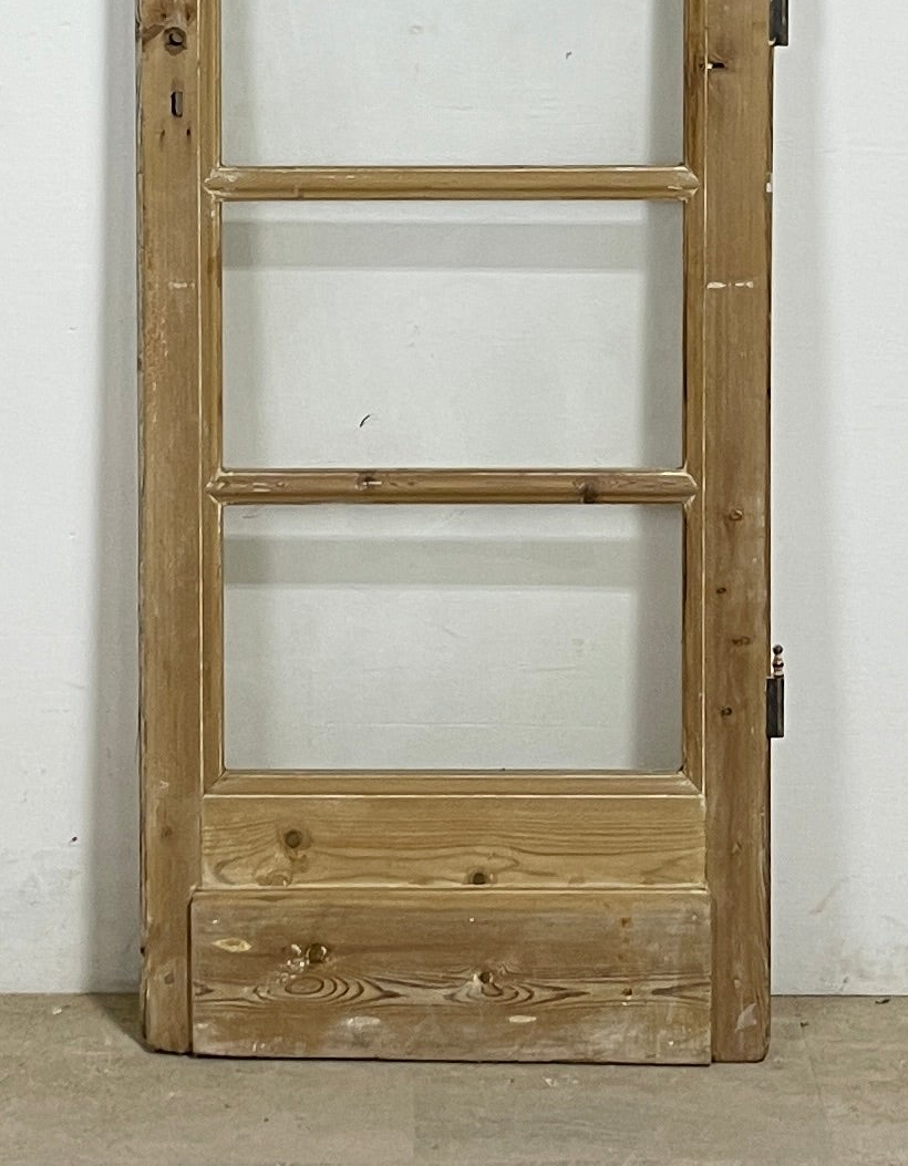 Antique French panel single door with glass (84x29) P194