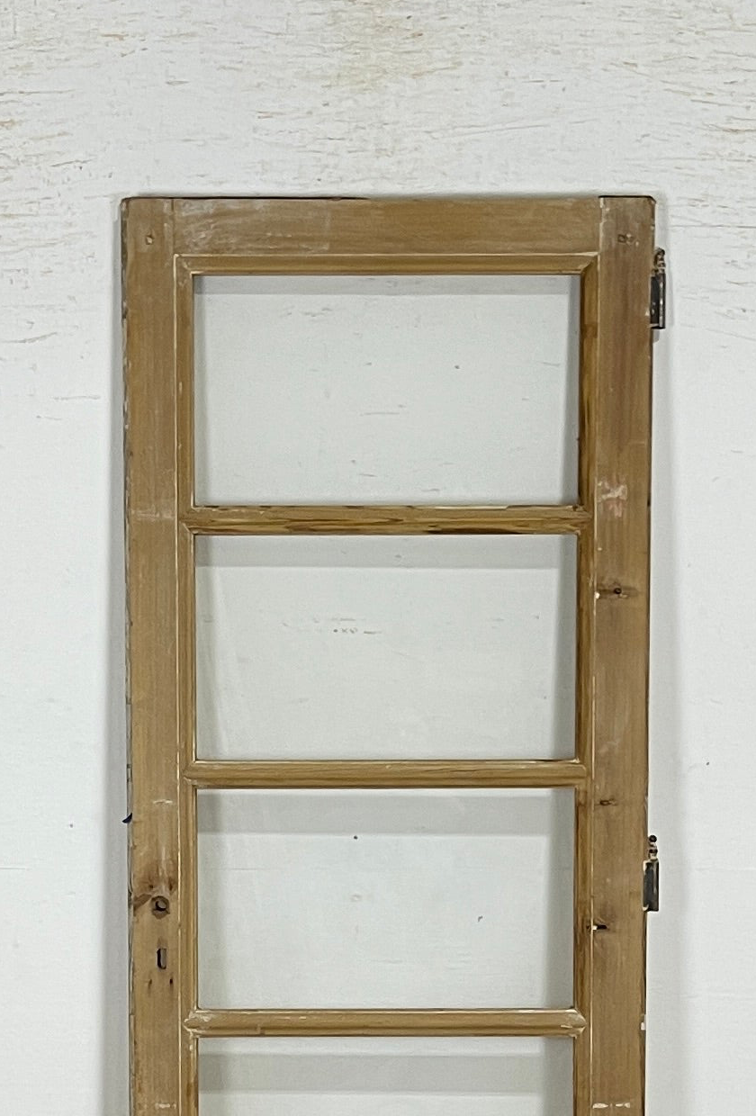 Antique French panel single door with glass (84x29) P194