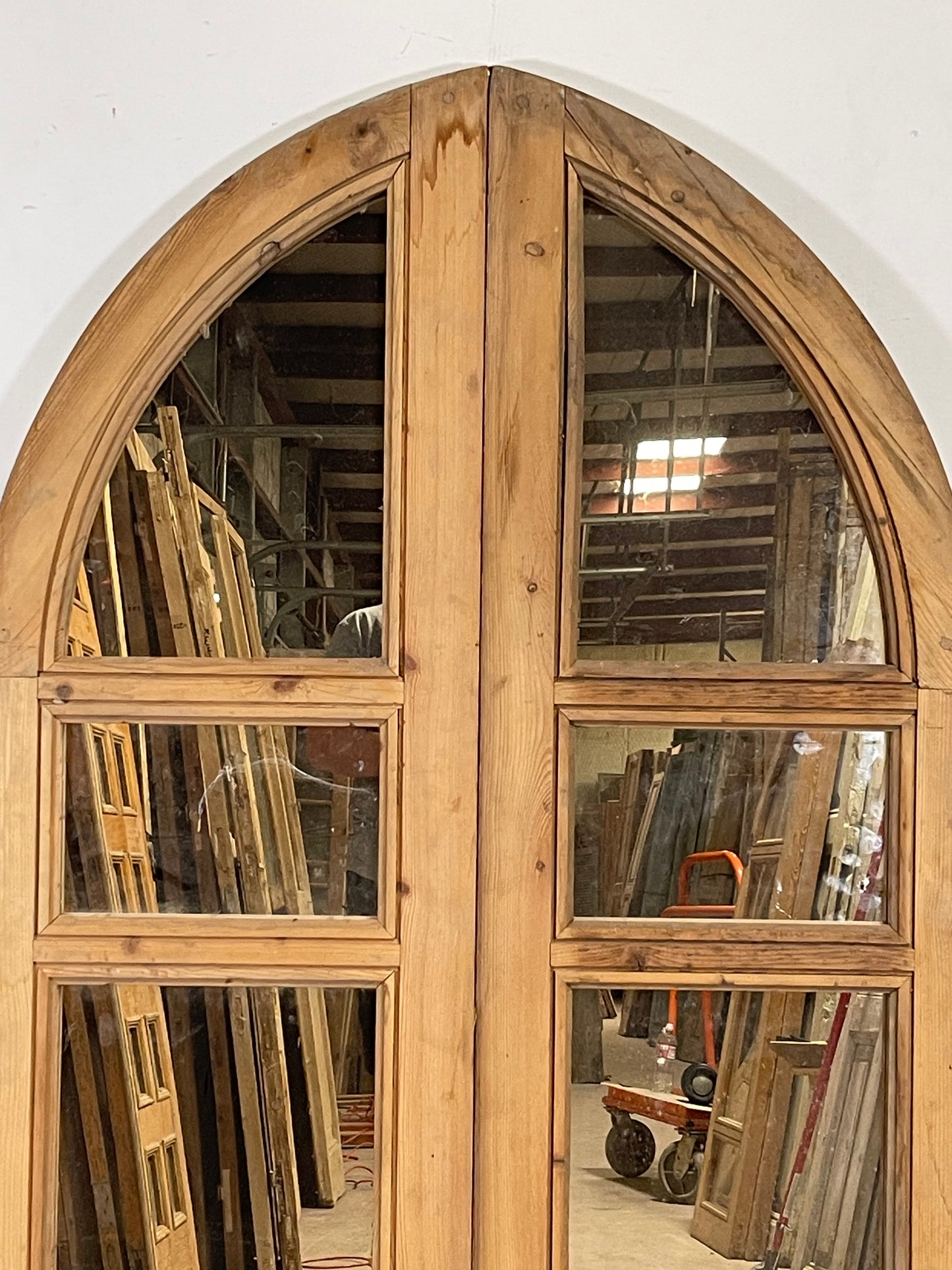 Antique French panel doors with mirror (67.5x37) K328