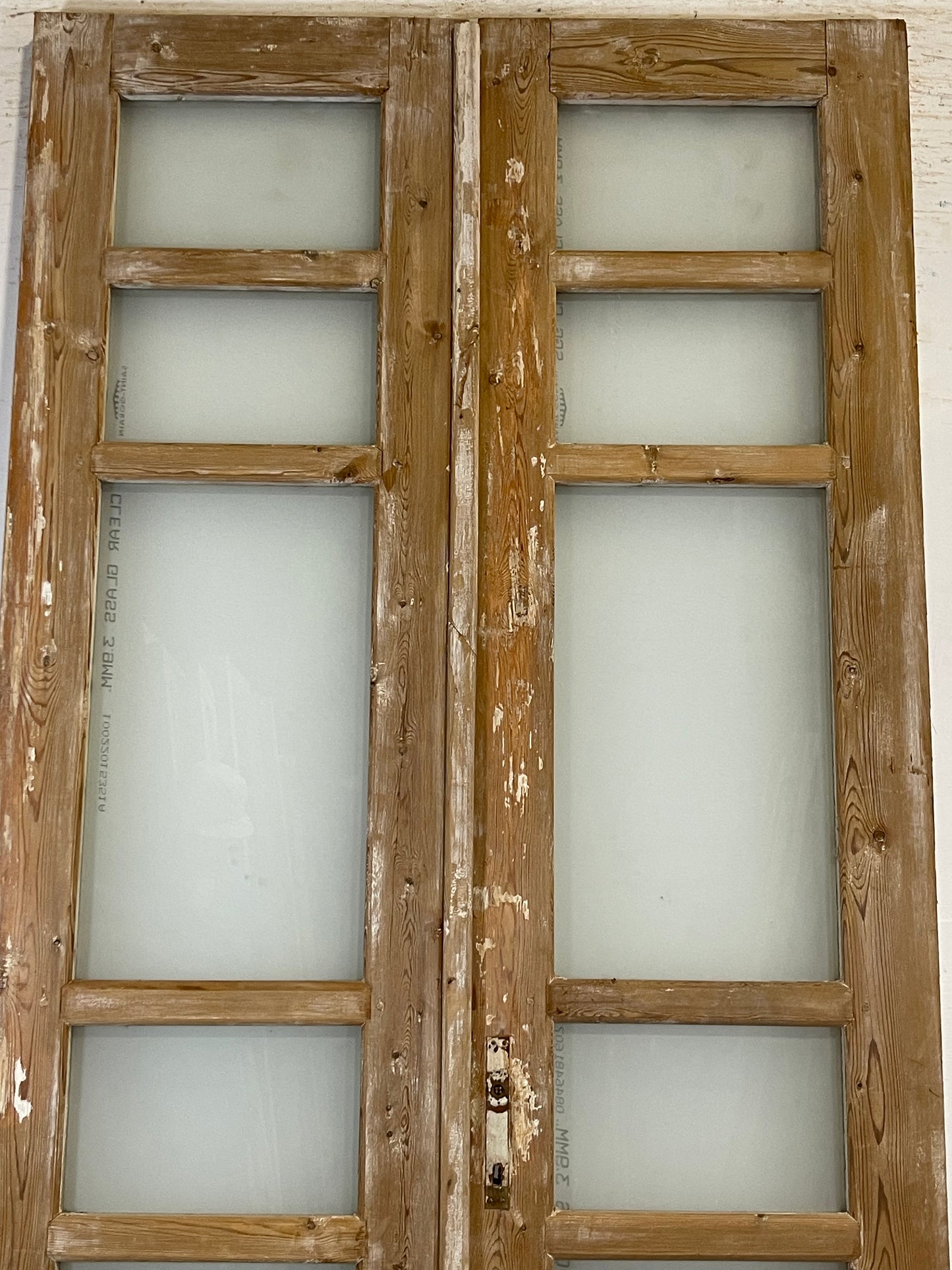 Antique French panel doors with glass (92.75x43.5) L180