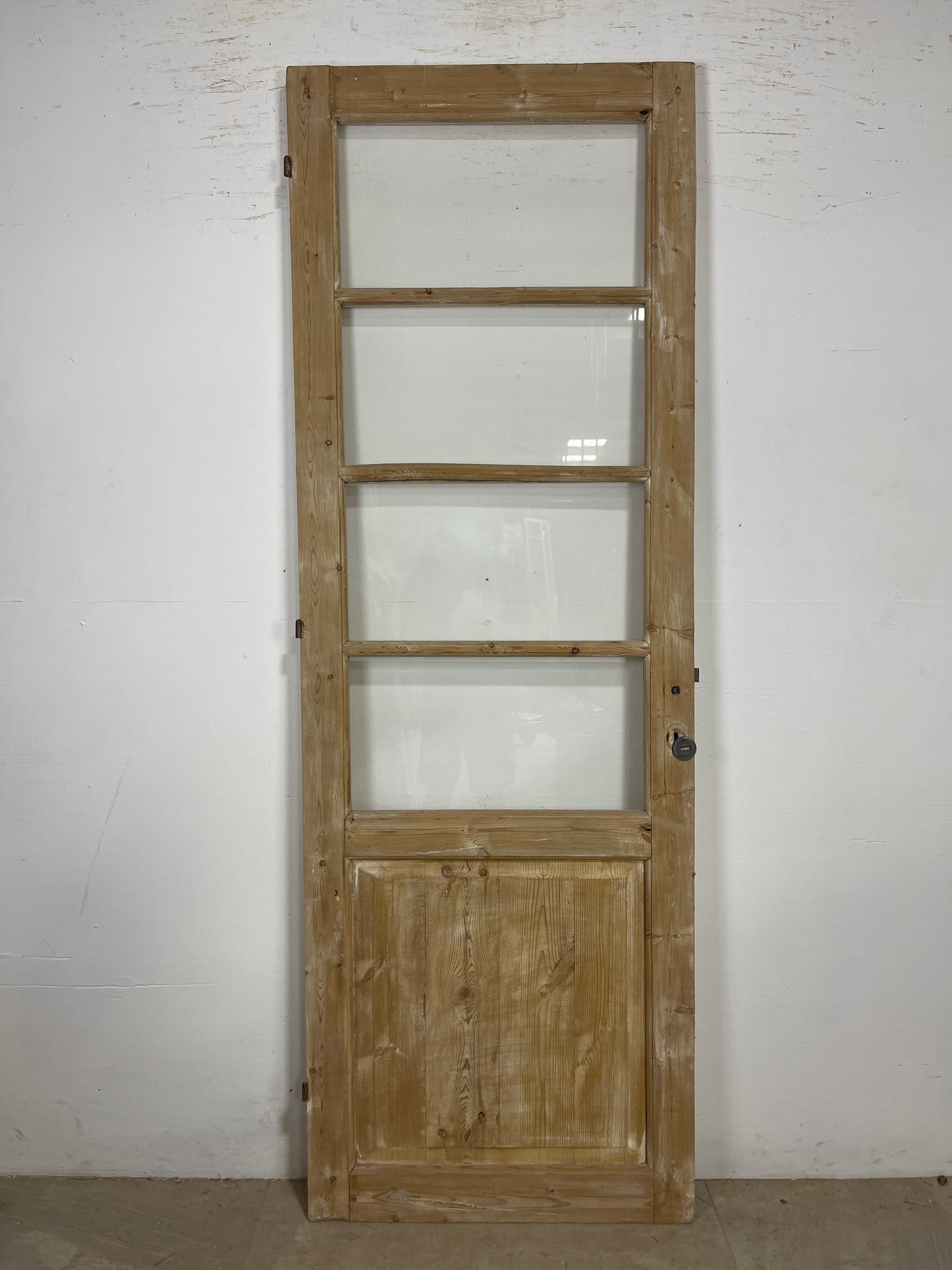 Antique French Panel Door - Single with glass (86.75x29.5) O258