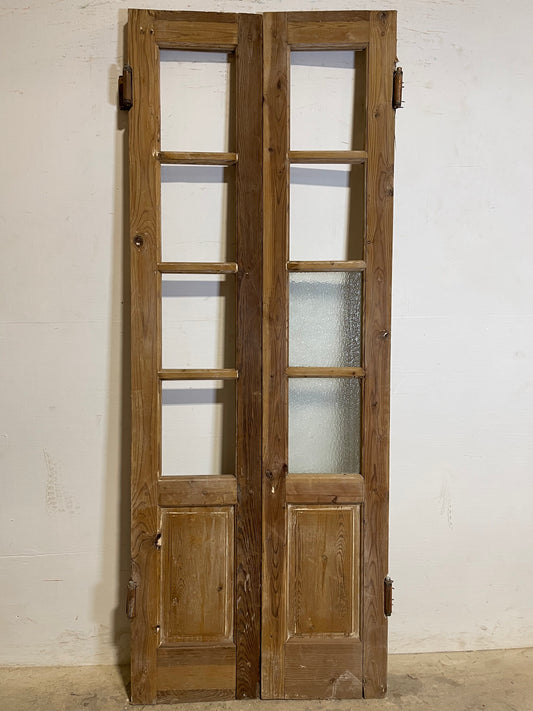 Antique French panel doors with glass (84.5x32) K330