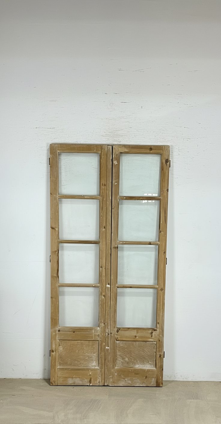 Antique French panel doors with Glass (91x44) P169