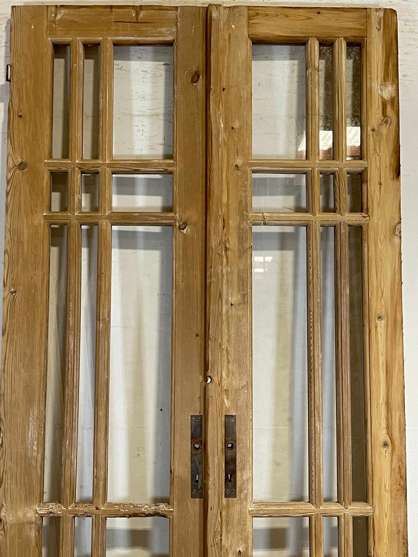 Antique French panel doors with glass (90.25x38.25) L108