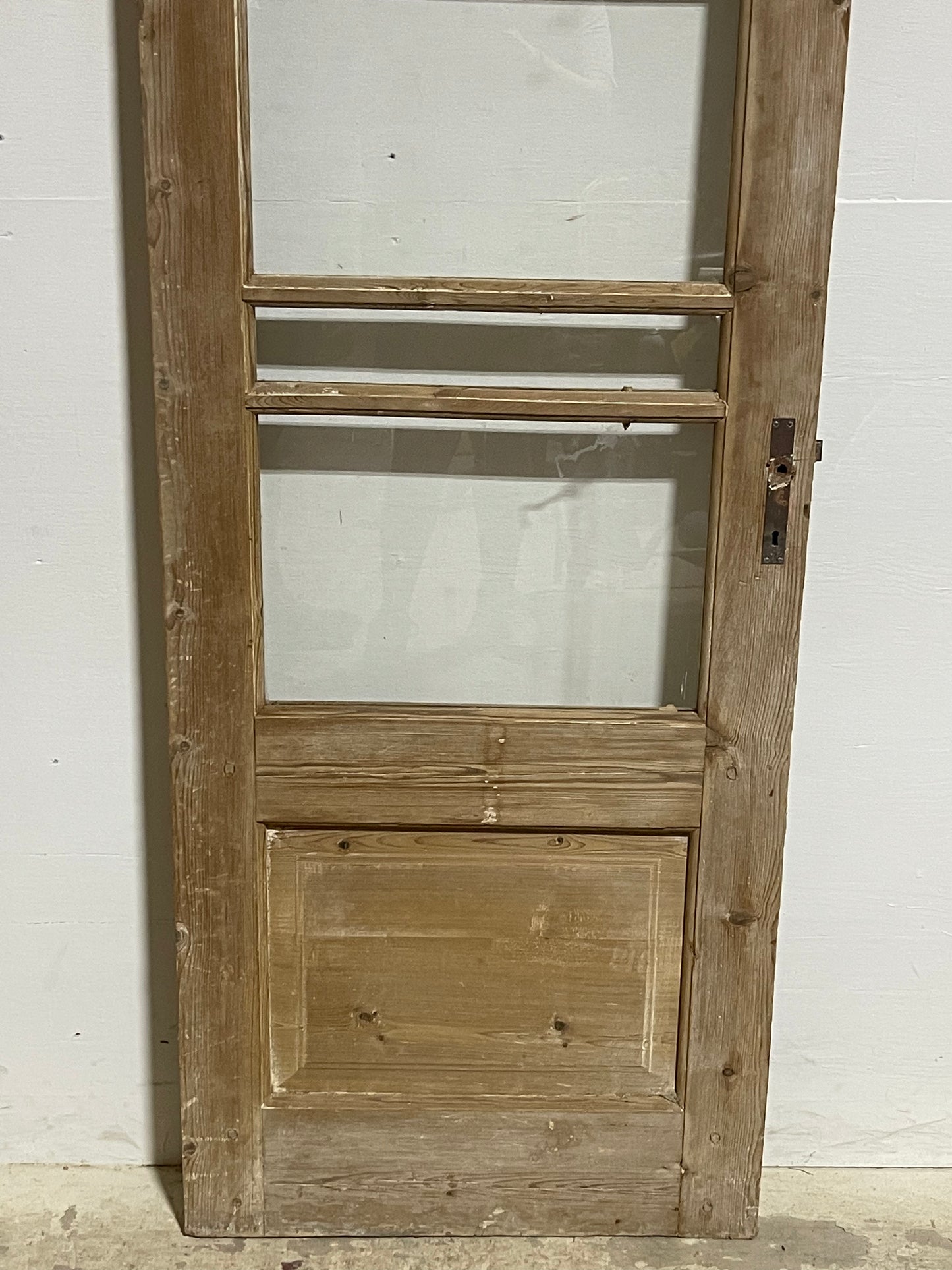 Antique French Panel Door with Glass  (99.5x27.75) J911