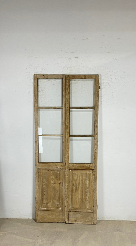 Antique French panel doors with Glass (96x41) P159