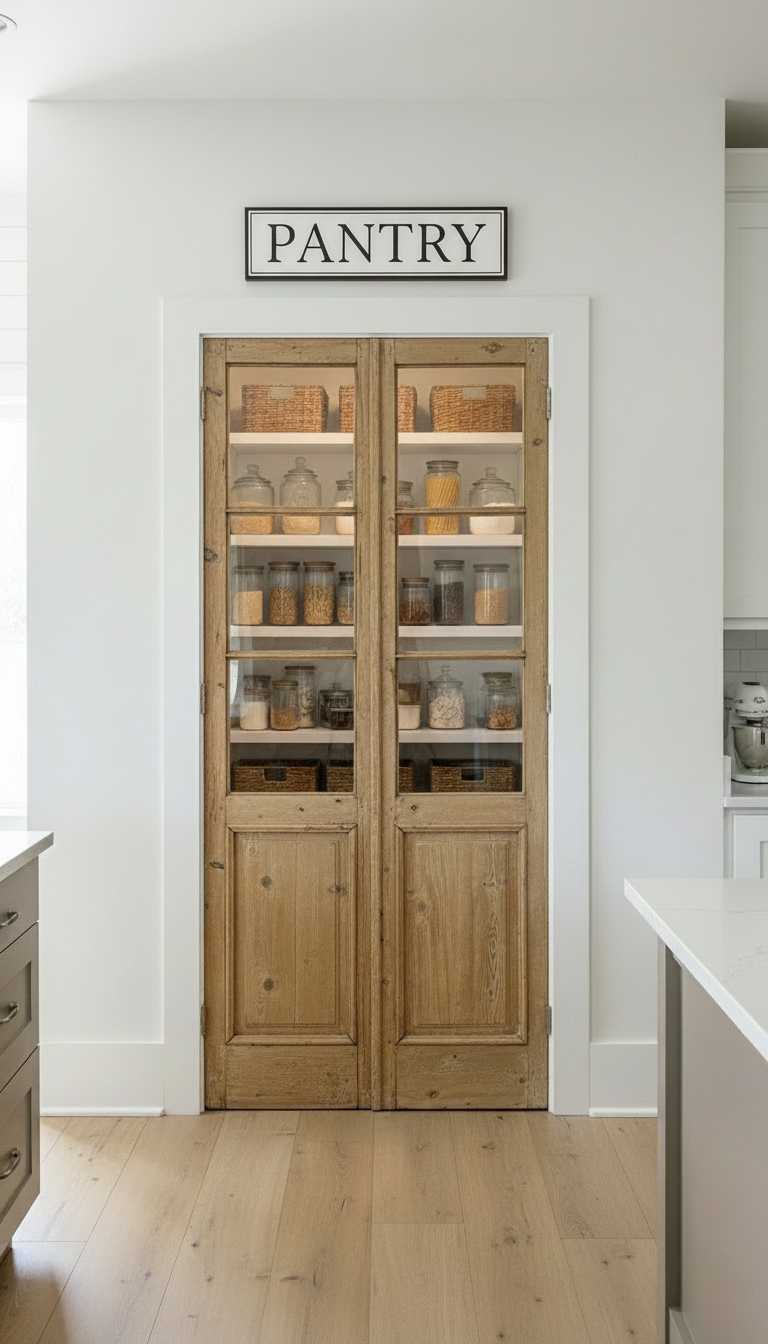 Antique French panel doors with Glass (96x41) P159